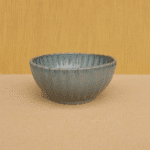 Handcrafted Fluted Ceramic Bowl – Ocean Blue Glazed Finish
