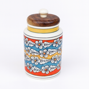 RNS-0643 red ceramic jar side angle