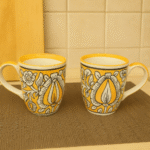 Yellow ceramic mug with ergonomic handle – RNS Global Ceramics