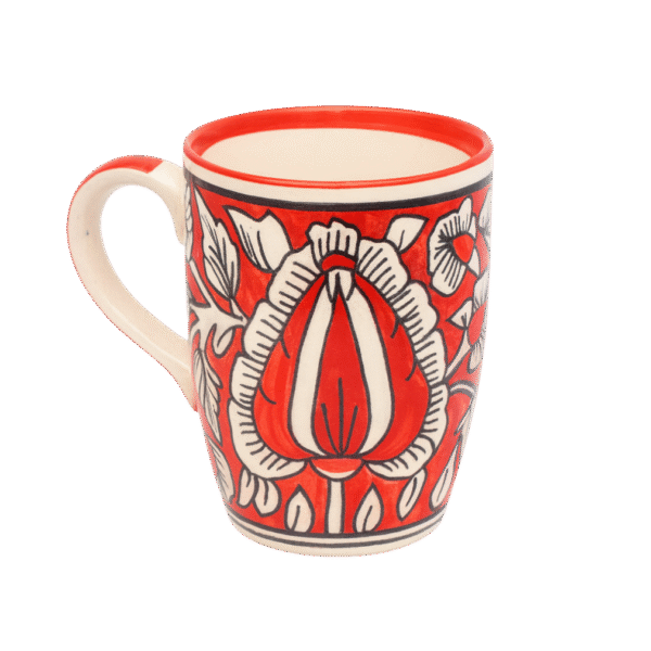 Red ceramic cup with smooth glaze – RNS Global Ceramics